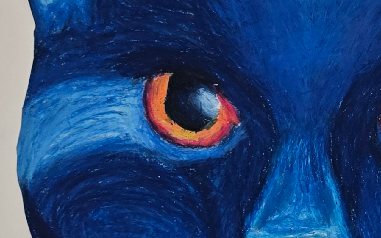 Art Project – Blue Cat, eye close up