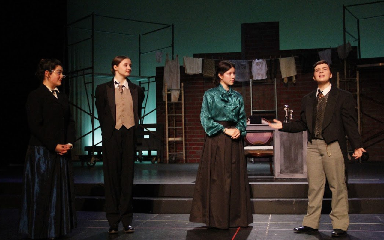 A scene from Newsies Jr.