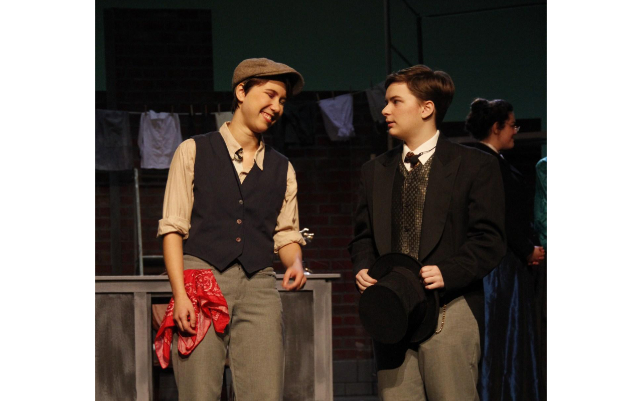 A scene from Newsies Jr.